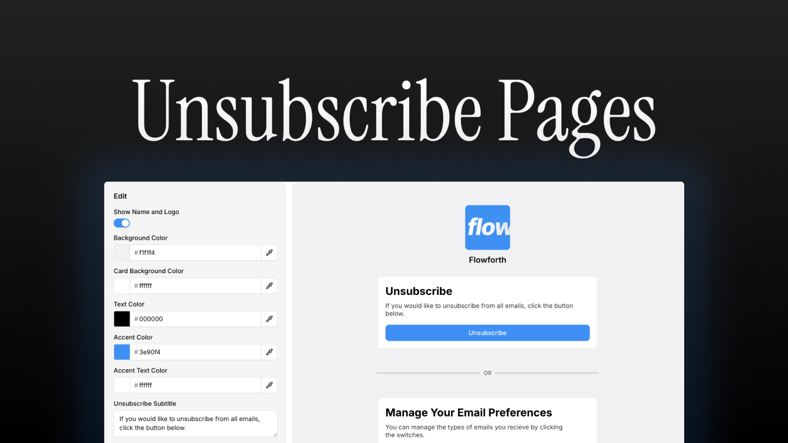 Customizing the unsubscribe and email preferences page